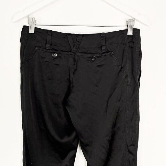 Vince Black Satin Pants with Paperbag Ankles - Picture 5 of 9